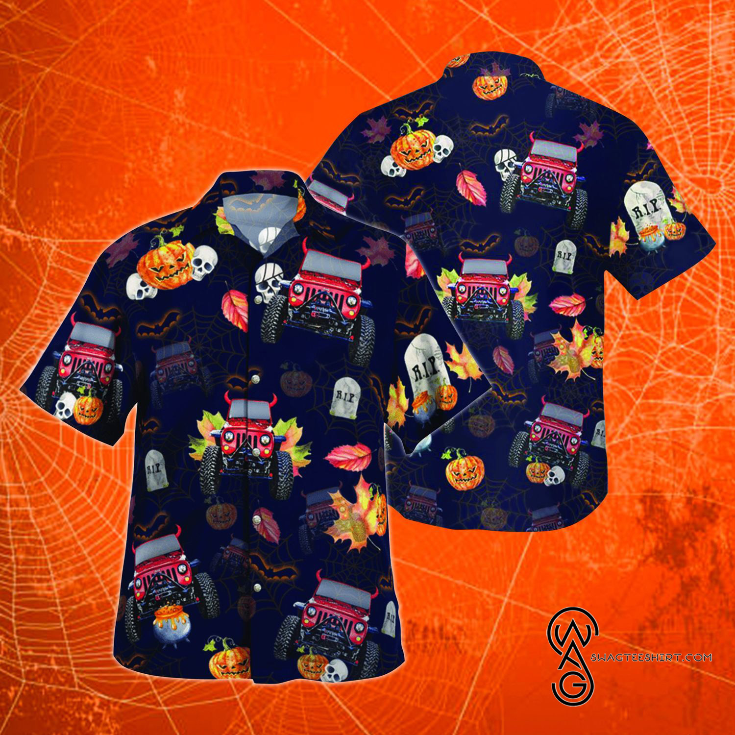 [Top Trending] Jeep Lovers Halloween Casual Summer Beach Full Printing Hawaiian Shirt